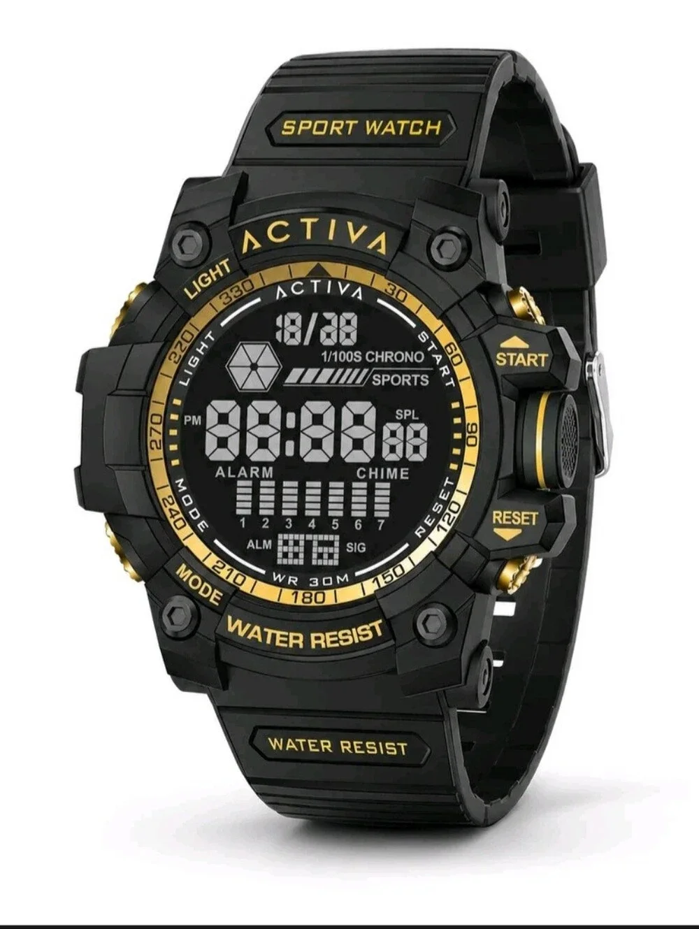 Activa By Invicta  Mens Digital Sport Watch in Black and Gold